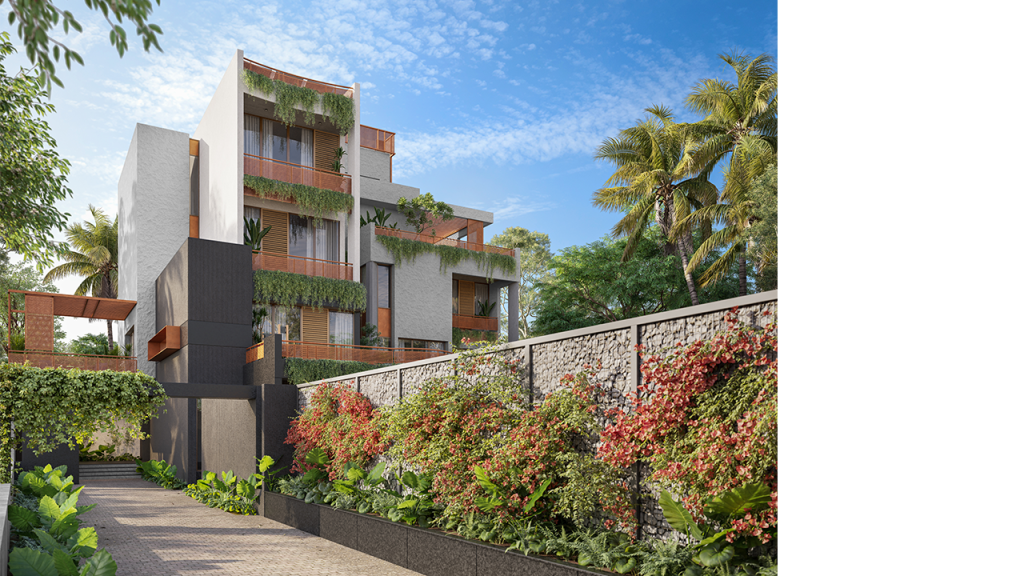 Doshi House architectural design overview exterior view